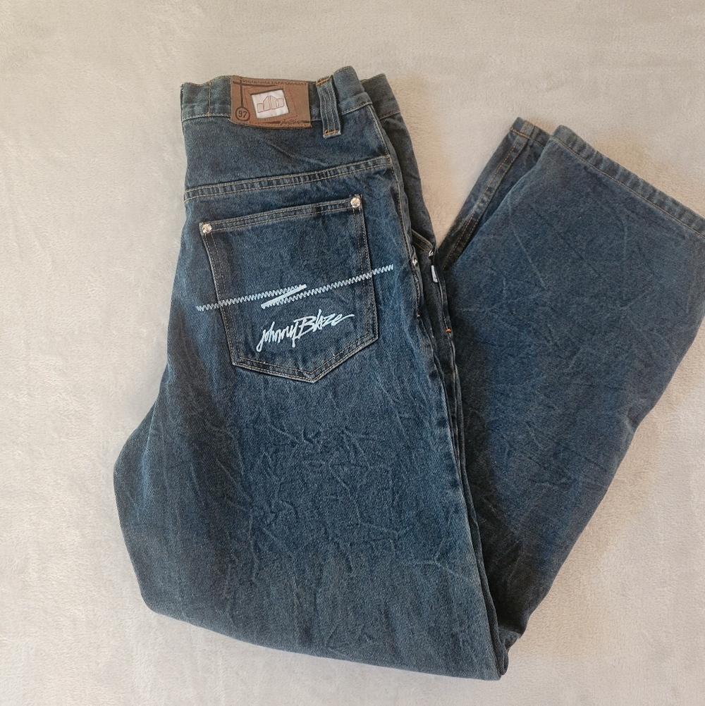 Vintage Johnny Blaze Mens Wide Leg Jeans 32 Baggy Hip Hop Skater